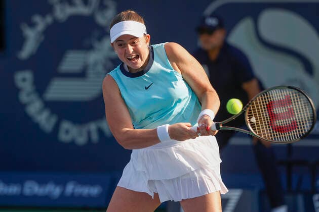 Jelena Ostapenko Tennis - Dubai Tennis Championships 2022 - WTA, Tennis Damen - Dubai Duty Free Tennis Stadium - Dubai - - United Arab Emirates - 17 February 2022. Copyright: xJuergenxHasenkopfx
