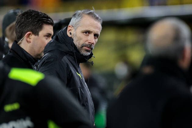 17.02.2022, Fussball, Saison 2021 2022, UEFA Europa League, Play-Offs, Borussia Dortmund - Glasgow Rangers, Cheftrainer Marco Rose (Borussia Dortmund) Foto: Dennis Ewert RHR-FOTO Dortmund Signal Iduna Park NRW Deutschland xRHR-FOTO DEx