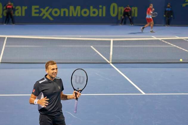 Doha, 17.02.2022 TENNIS MEN TOURNAMENT ATP, Tennis Herren 250 DOHA QATAR EXXONMOBIL OPEN NZ Daniel Evans FOT. Dominik Buszek 400mm NEWSPIX.PL --- Newspix.pl  22-02-170152.jpeg