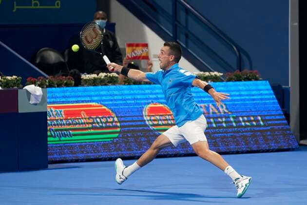 Doha, 17.02.2022 TENNIS MEN TOURNAMENT ATP, Tennis Herren 250 DOHA QATAR EXXONMOBIL OPEN NZ Roberto Bautista-Agut FOT. Dominik Buszek 400mm NEWSPIX.PL --- Newspix.pl  22-02-170105.jpeg