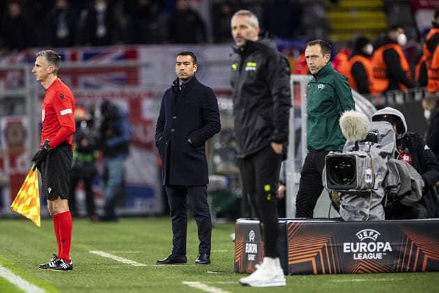 Mandatory Credit: Photo by Kirk O Rourke Rangers FC Shutterstock (12811477ca) Rangers Manager Giovanni van Bronckhorst during the Europa League match at the Signal Iduna Park, Dortmund. Borussia Dortmund v Rangers, UEFA Europa League, Round of 32, Westfalenstadion, Dortmund, Germany - 17 Feb 2022 Borussia Dortmund v Rangers, UEFA Europa League, Round of 32, Westfalenstadion, Dortmund, Germany - 17 Feb 2022 Copyright: xKirkxO Rourke RangersxFC Shutterstockx 12811477ca