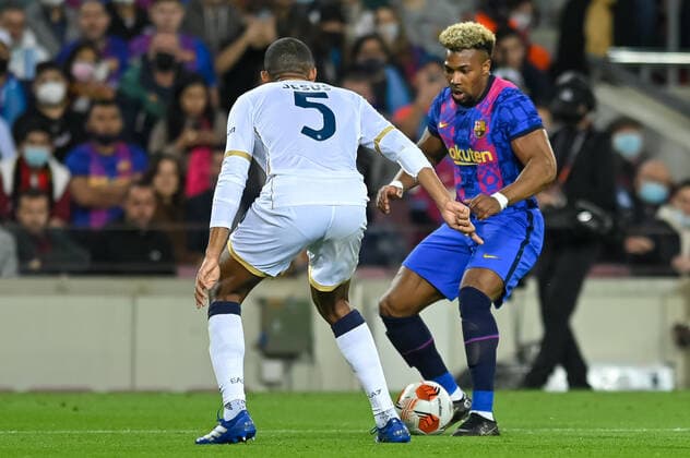 February 17, 2022, Barcelona, Spain: Adama Traore of FC Barcelona, Barca during the UEFA Europa League match between FC Barcelona and SSC Napoli at Camp Nou in Barcelona, Spain. Barcelona Spain - ZUMAd159 20220217_zia_d159_036 Copyright: xGerardxFrancox