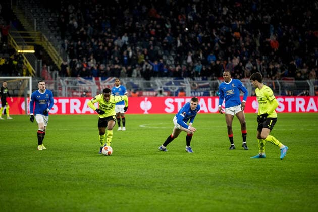 UEFA Europa League, Borussia Dortmund - Rangers FC; 17.02.2022 Youssoufa Moukoko (Borussia Dortmund, 18) UEFA Europa League, Borussia Dortmund - Rangers FC, Dortmund, SIGNAL IDUNA PARK REGULATIONS PROHIBIT ANY USE OF PHOTOGRAPHS AS IMAGE SEQUENCES AND OR QUASI-VIDEO. Copyright: xBEAUTIFULxSPORTS Wunderlx