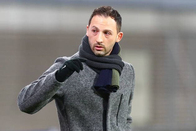 17.02.2022, xtgx, Fussball UEFA European League, RB Leipzig - Real Sociedad San Sebastian emspor, v.l. Domenic Tedesco (Leipzig, Trainer) (DFL DFB REGULATIONS PROHIBIT ANY USE OF PHOTOGRAPHS as IMAGE SEQUENCES and or QUASI-VIDEO) Leipzig