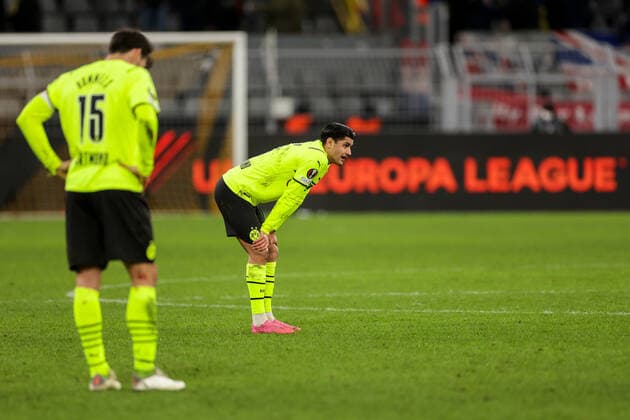 17.02.2022, Fussball, Saison 2021 2022, UEFA Europa League, Play-Offs, Borussia Dortmund - Glasgow Rangers, Mahmoud Dahoud (Borussia Dortmund) Foto: Dennis Ewert RHR-FOTO Dortmund Signal Iduna Park NRW Deutschland xRHR-FOTO DEx