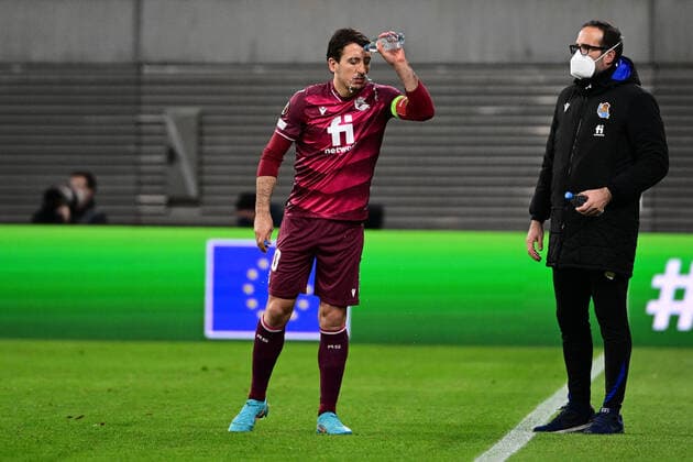 Mikel Oyarzabal 10 (San Sebastian), RB Leipzig vs. Real Sociedad, Europa League, PLayoff Hinspiel, 17.02.2022