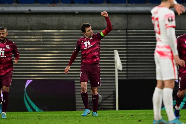 Torjubel zum 1:2 durch Mikel Oyarzabal 10 (San Sebastian), RB Leipzig vs. Real Sociedad, Europa League, PLayoff Hinspiel, 17.02.2022