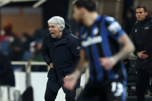 Gian Piero Gasperini (Atalanta BC) gestures during Atalanta BC vs Olympiakos, football Europa League match in Bergamo, Italy, February 17 2022  Copyright: xFrancescoxScaccianocex xIPAx xx 0