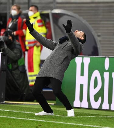 Fussball, Herren, Saison 2021 2022, Europa League (Play-offs, zum Erreichen des Achtelfinals, Hinspiel), RB Leipzig - Real Sociedad San Sebastian, Trainer Domenico Tedesco (RB Leipzig), 17.02. 2022, Copyright: xMatthiasxKochx