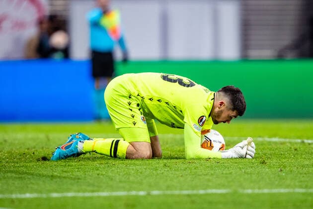 FB-EL RB Leipzig - Real Sociedad Mathew Ryan (Real Sociedad) waehrend der KO Runden-Play-Off - Saison 2021-2022 in der Europa League (Herren) zwischen RB Leipzig und Real Sociedad San Sebastian in der Red Bull Arena am 17. February 2022 in Leipzig, Sachsen, Deutschland