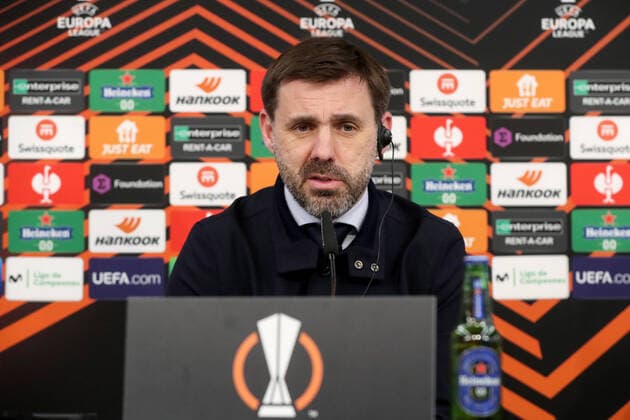 Sevilla FC v Dinamo Zagreb: Knockout Round Play-Offs Leg One - UEFA Europa League Dinamo Zagreb Head Coach Zeljko Kopic speaks during a press conference, PK, Pressekonferenz after the UEFA Europa League Knockout Round Play-Offs Leg One match between Sevilla FC and Dinamo Zagreb at Estadio Ramon Sanchez Pizjuan on February 17, 2022 in Seville, Spain. GoranxStanzl PIXSELL