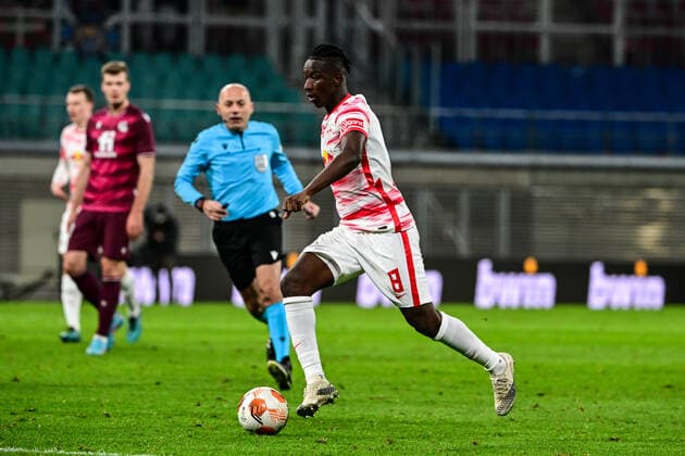 Amadou Haidara 8 (Leipzig), RB Leipzig vs. Real Sociedad, Europa League, PLayoff Hinspiel, 17.02.2022