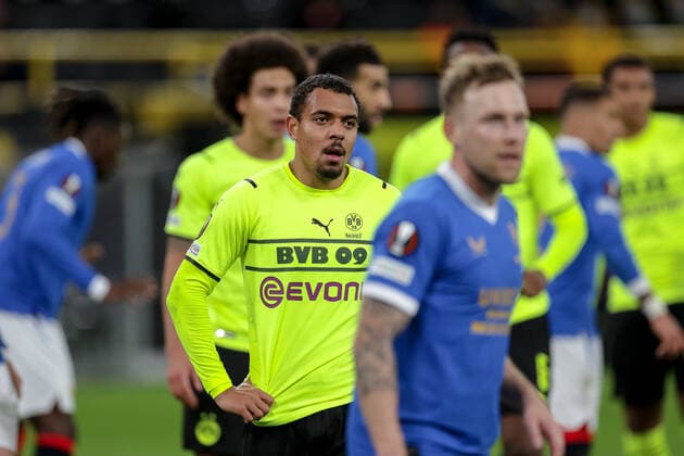 17.02.2022, Fussball, Saison 2021 2022, UEFA Europa League, Play-Offs, Borussia Dortmund - Glasgow Rangers, Donyell Malen (Borussia Dortmund), Foto: Dennis Ewert RHR-FOTO Dortmund Signal Iduna Park NRW Deutschland xRHR-FOTO DEx