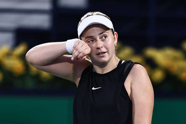 Jelena Ostapenko, LAT, during semi-finals of 2022 Dubai Championships in Dubai, 18 02 2022; -