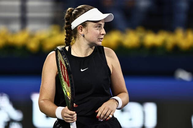 Jelena Ostapenko, LAT, during semi-finals of 2022 Dubai Championships in Dubai, 18 02 2022; -