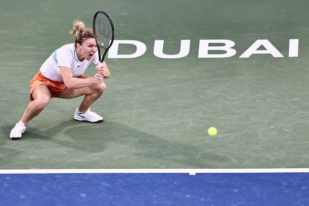 Simona Halep, ROU, during semi-finals of 2022 Dubai Championships in Dubai, 18 02 2022; -
