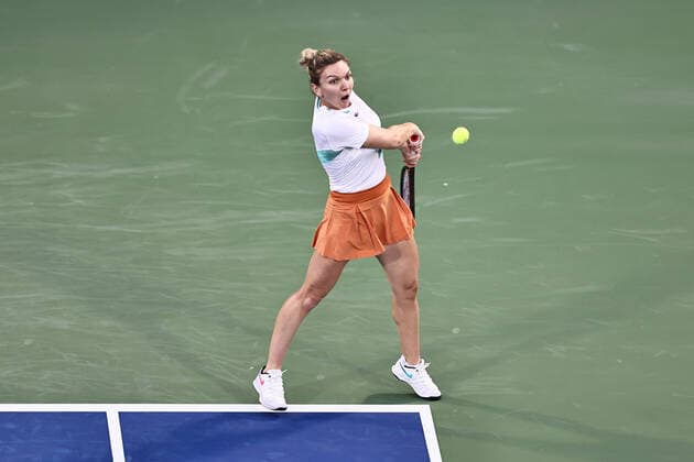 Simona Halep, ROU, during semi-finals of 2022 Dubai Championships in Dubai, 18 02 2022; -
