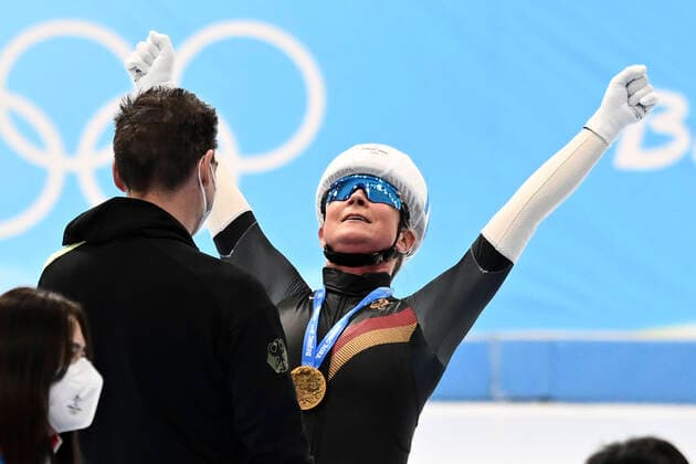 PECHSTEIN Claudia Team GER Abschied Massenstart der Frauen am Samstag den 19.02.2022 in Peking Olympische Winterspiele 2022 in Peking China *** PECHSTEIN Claudia Team GER farewell mass start women on Saturday 19 02 2022 in Beijing Olympic Winter Games 2022 in Beijing China