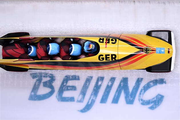 FRIEDRICH Francesco Team GER mit MAGRIS Thorsten, BAUER Candy und SCHUELLER Alexander 4er Bob Finale der Maenner am Samstag den 19.02.2022 Olympische Winterspiele 2022 in Yanqing China