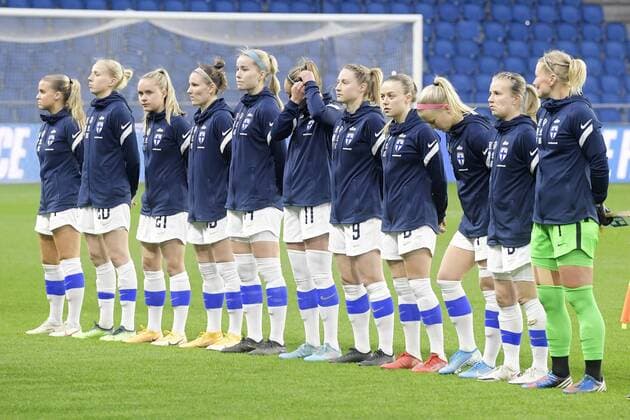 LE HAVRE - Finland women s players ahead of the international women s friendly match between Finland and the Netherlands at Stade Oceane on February 19, 2020 in Le Havre, France. ANP Tournoi de France 2022 2021 2022 xVIxANPxSportx xxANPxIVx