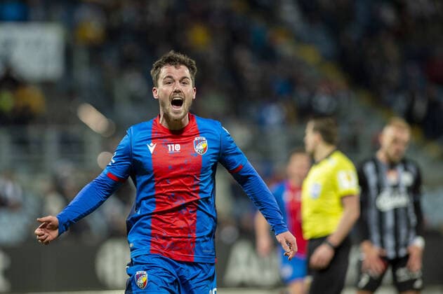Utkani 22. kola prvni fotbalove ligy: SK Dynamo Ceske Budejovice - FC Viktoria Plzen 19. unora 2022 v Ceskych Budejovicich. Pavel Bucha z Plzne. CTKPhotoP2022021907883  VPC_0011