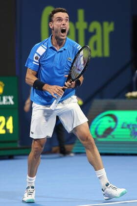 Roberto Bautista Agut (ESP) defeats Nikoloz Basilashvili (Georgia) 6-3, 6-4 to win the final of The 2022 Qatar Open (also known as 2022 Qatar ExxonMobil Open)  Copyright: xx