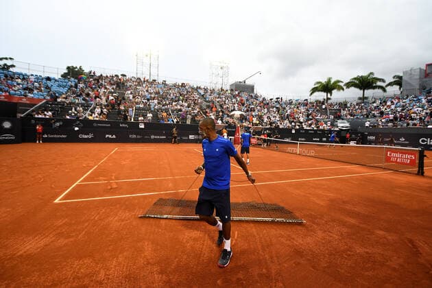 Rio Open 2022 RIO DE JANEIRO, RJ - 19.02.2022: RIO OPEN 2022 - Carlos Alcaraz (ESP) in dispute with Matteo Berrettini (ITA) on the Guga Kuerten court, of the Rio Open 2022, held at the Jockey Club Brasileiro, which takes place from February 12 to 20, this Saturday (19), in Rio de Janeiro, RJ . (Photo: Celso Pupo Fotoarena) x2172239x  CelsoxPupo