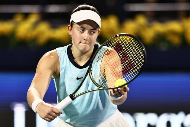 Jelena Ostapenko, LAT, during womens final of 2022 Dubai Championships in Dubai, 19 02 2022; -