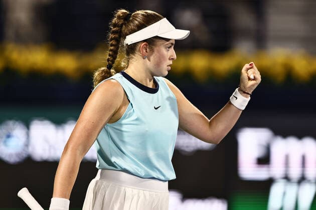Jelena Ostapenko, LAT, during womens final of 2022 Dubai Championships in Dubai, 19 02 2022; -