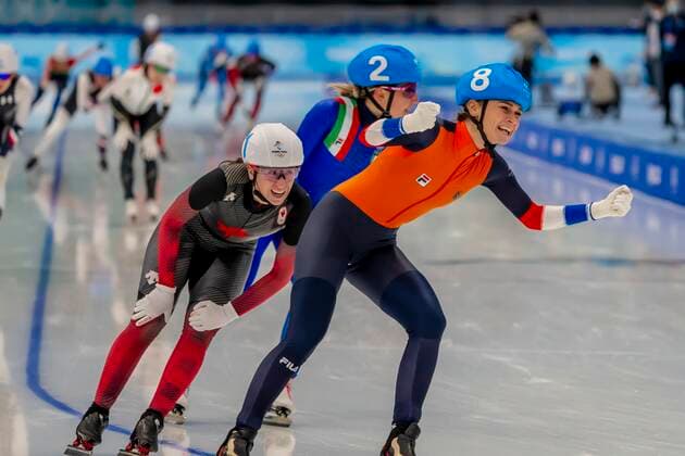 February 19, 2022, Beijing, Hebei, China: Irene SCHOUTEN (NED) wins the gold medal in the Womens Speed skating, Eisschnelllauf Mass Start event during the 2022 Beijing Winter Olympics in Beijing, Hebei, China. Olympics Beijing 2022: February 19, 2022  - ZUMAa161 20220219_zaa_a161_035 Copyright: xWalterxG.xArcexSr.x