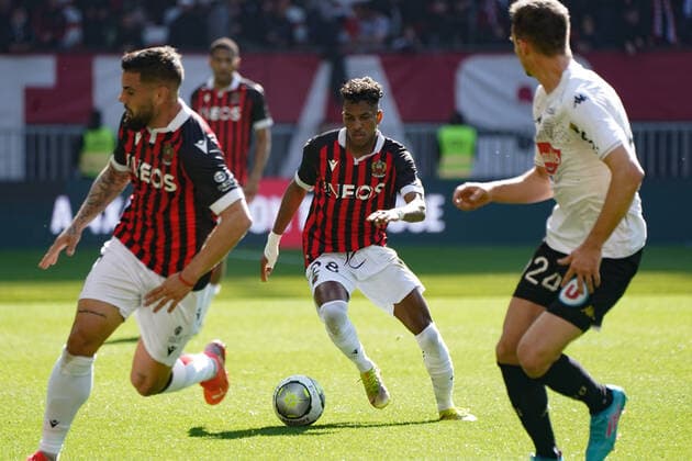 Hicham Boudaoui (OGC Nice) FOOTBALL : OGC Nice vs SCO Angers - Ligue 1 Uber Eats - Nice - 20 02 2022 NorbertScanella Panoramic 