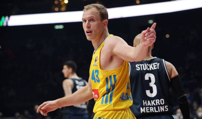 Luke Sikma Aktion Oberkoerper Oberkörper Basketball BBL Pokal Top Four Herren Finale Saison 2021 2022 20.02.2022 Alba Berlin vs. HAKRO Merlins Crailsheim