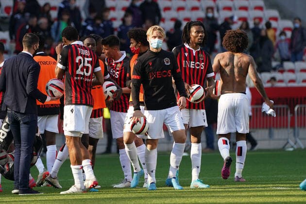 Kasper Dolberg (OGC Nice) FOOTBALL : OGC Nice vs SCO Angers - Ligue 1 Uber Eats - Nice - 20 02 2022 NorbertScanella Panoramic 