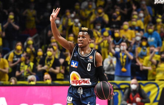 Basketball, Herren, Saison 2021 2022, MagentaSport BBL Pokal, Top Four (Finale), Hakro Merlins Crailsheim - Alba Berlin, T.J. Shorts (Hakro Merlins Crailsheim), 20.02. 2022, Copyright: xSebastianxRäppold MatthiasxKochx