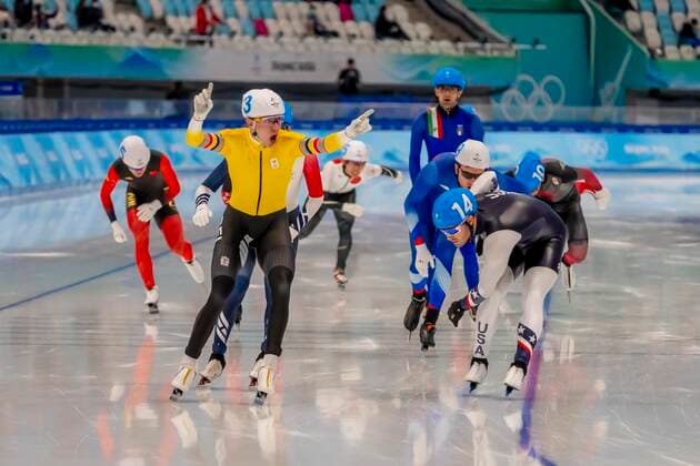 February 19, 2022, Beijing, Hebei, China: Bart SWINGS (BEL) wins the gold medal during the Mens Speed skating, Eisschnelllauf Mass Start at the National Speed Skating Oval in Beijing, Hebei, China. Beijing China - ZUMAa161 20220219_zaa_a161_178 Copyright: xWalterxG.xArcexSr.x