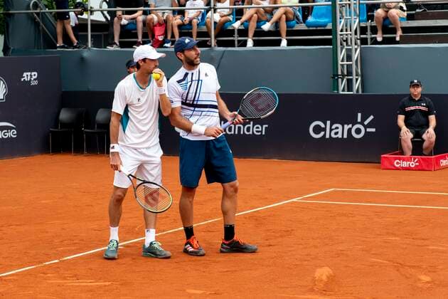 Rio Open 2022 RIO DE JANEIRO, RJ - 20.02.2022: RIO OPEN 2022 - Double game Simone Bolelli (ITA), Fabio Fognini (ITA) vs Santiago Gonzalez (MEX), on court 1 of the Rio Open 2022, held at the Jockey Club Brasileiro, which takes place from February 12 to 20, this Saturday (20), in Rio de Janeiro, RJ. (Photo: Celso Pupo Fotoarena) x2172598x  CelsoxPupo