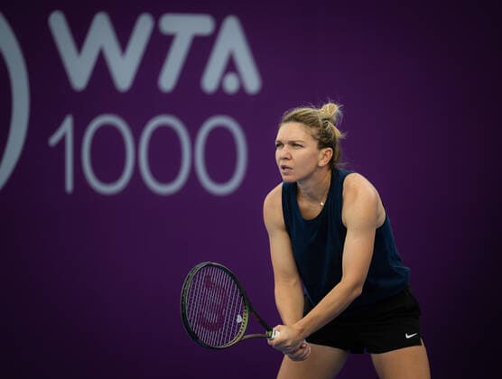 February 20, 2022, DOHA, QATAR: Simona Halep of Romania during practice at the 2022 Qatar TotalEnergies Open 2022 WTA, Tennis Damen 1000 tennis tournament DOHA QATAR - ZUMAa181 20220220_zaa_a181_140 Copyright: xRobxPrangex