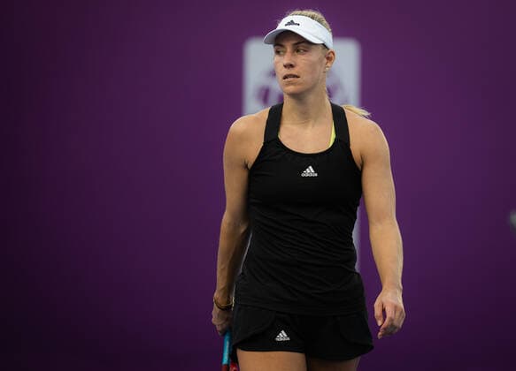 February 20, 2022, DOHA, QATAR: Angelique Kerber of Germany during practice at the 2022 Qatar TotalEnergies Open 2022 WTA, Tennis Damen 1000 tennis tournament DOHA QATAR - ZUMAa181 20220220_zaa_a181_141 Copyright: xRobxPrangex