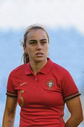 Faro, Portugal, Feb 20th 2022: Joana Marchao (5 Portugal) before the Algarve Cup match between Portugal and Sweden at Estadio Algarve, Portugal. Sven Beyrich SPP Portugal v Sweden - Algarve Cup - Estadio Algarve 