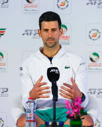 Novak Djokovic (SRB), Pressekonferenz Tennis - Dubai Tennis Championships - ATP, Tennis Herren - Dubai Duty Free Tennis Stadium - Dubai - - United Arab Emirates - 20 February 2022. Copyright: xHasenkopf Ferrarix