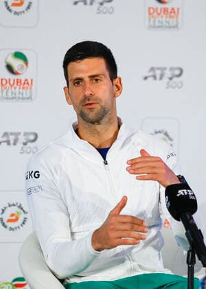 Novak Djokovic (SRB), Pressekonferenz Tennis - Dubai Tennis Championships - ATP, Tennis Herren - Dubai Duty Free Tennis Stadium - Dubai - - United Arab Emirates - 20 February 2022. Copyright: xHasenkopf Ferrarix