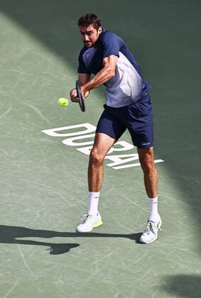 Marin Cilic, CRO, during mens first roundl of 2022 Dubai Championships in Dubai, 21 02 2022; -