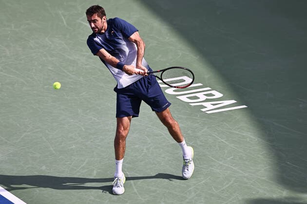 Marin Cilic, CRO, during mens first roundl of 2022 Dubai Championships in Dubai, 21 02 2022; -