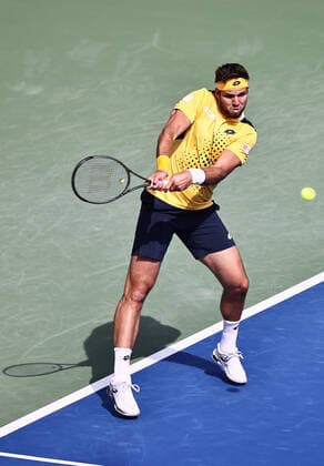 Jiri Vesely, CZE, during mens first roundl of 2022 Dubai Championships in Dubai, 21 02 2022; -