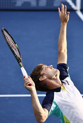 David Goffin, BEL, during mens first roundl of 2022 Dubai Championships in Dubai, 21 02 2022; -