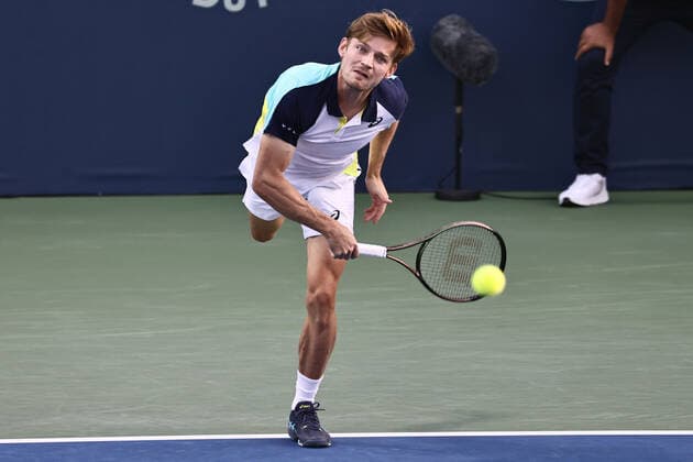 David Goffin, BEL, during mens first roundl of 2022 Dubai Championships in Dubai, 21 02 2022; -