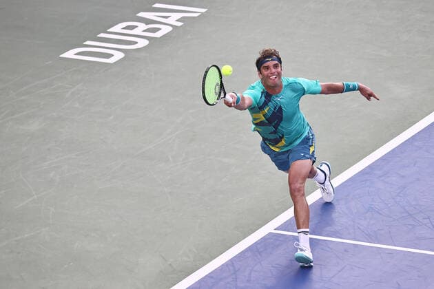 Malek Jaziri, TUN, during mens first roundl of 2022 Dubai Championships in Dubai, 21 02 2022; -