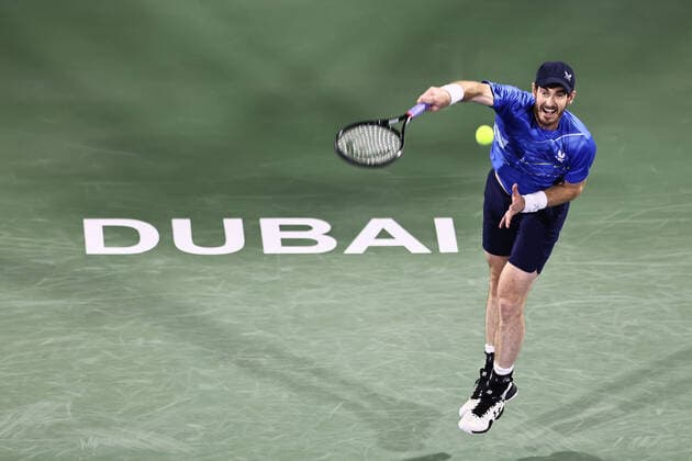 Andy Murray, GBR, during mens first roundl of 2022 Dubai Championships in Dubai, 21 02 2022; -