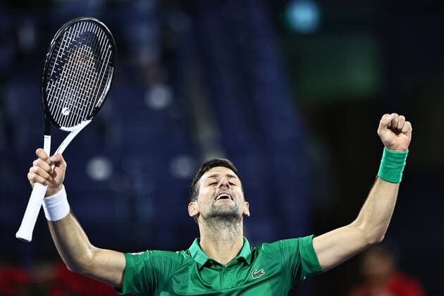 Sport Bilder des Tages Novak Djokovic, SRB, during mens first roundl of 2022 Dubai Championships in Dubai, 21 02 2022; -