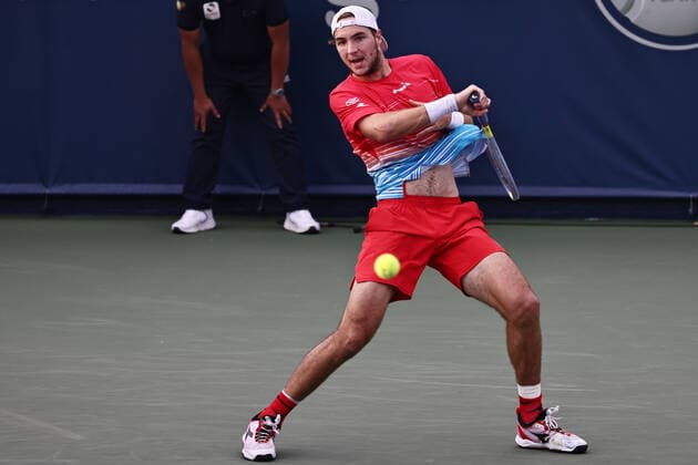 Jan-Lennard Struff, GER, during mens first round of 2022 Dubai Championships in Dubai, 22 02 2022; -